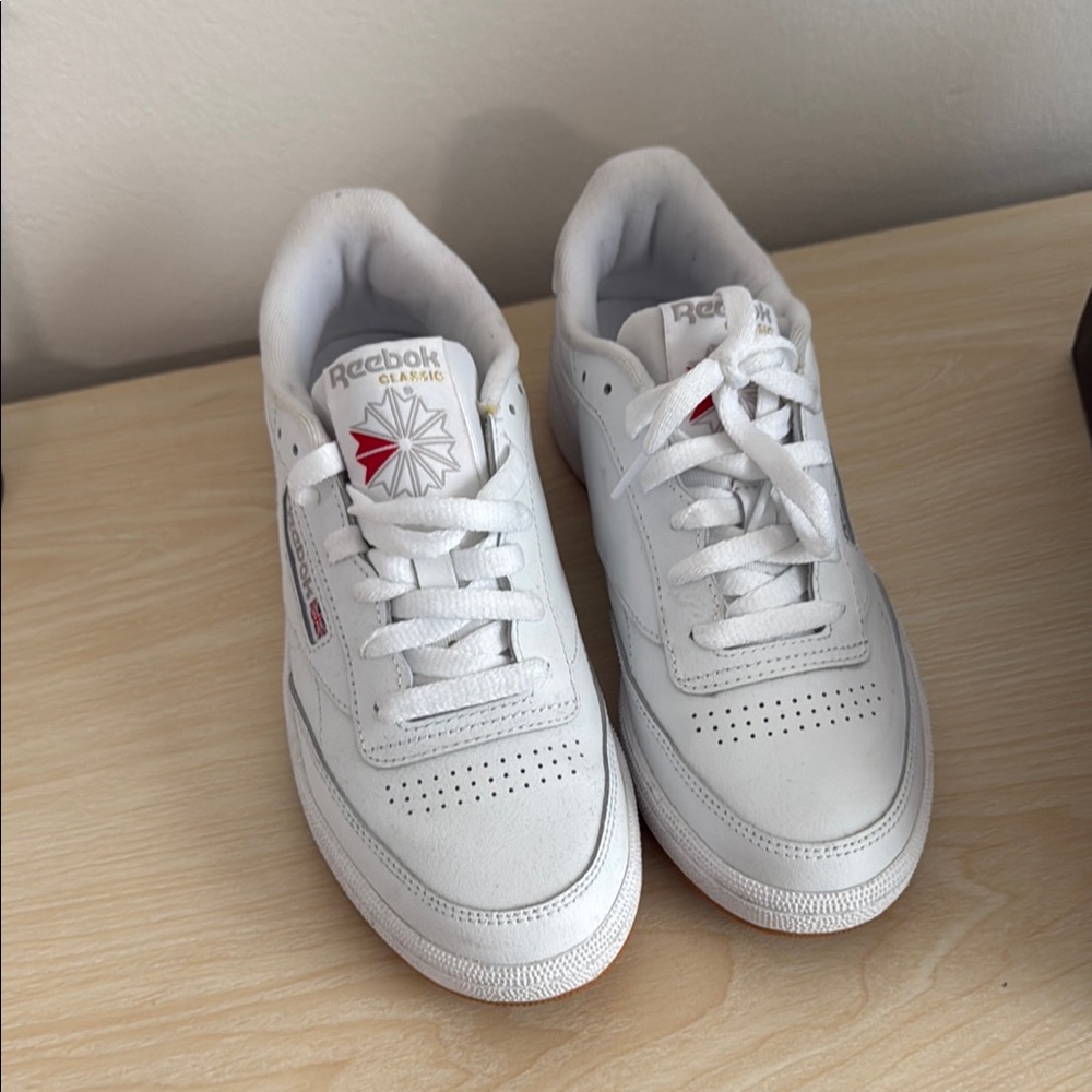 Reebok Classic White and Red Sneakers